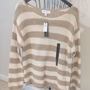 Nwt Striped Beige and Cream Sweater